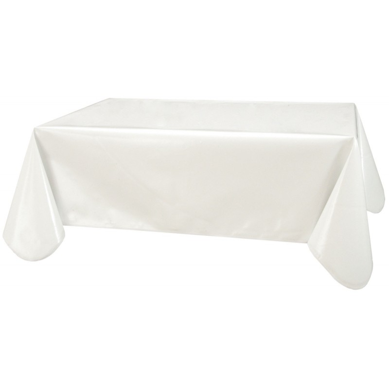 TOILINUX Nappe en toile cirée rectangulaire uni - 140 x 250 cm - Blanc pas  cher 