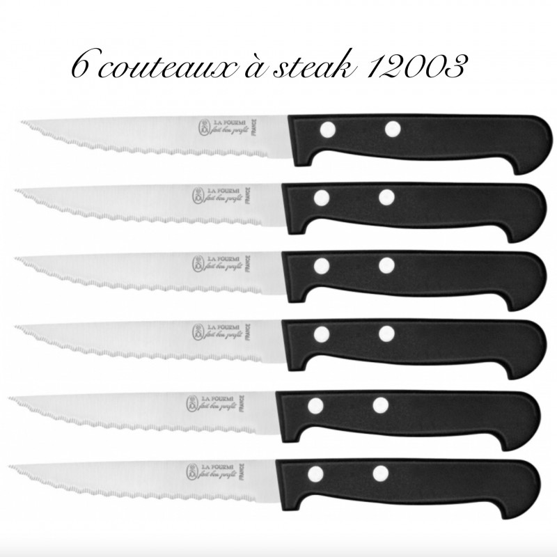 Lot DE 6 Couteau a STEACK Cuisine SAUFAX Couleur Table MICRODENT Bout Rond  - Couteaux de table et de cuisine (9086683)